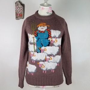 Vintage Italian Mob Farmer with Sheep Sweater